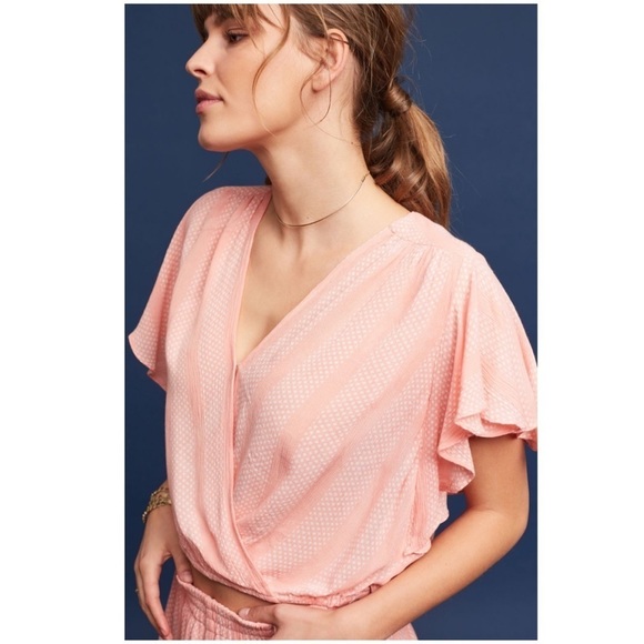 Anthropologie Tops - ANTHROPOLOGIE Nell Wrap Top New Pink Small Maeve